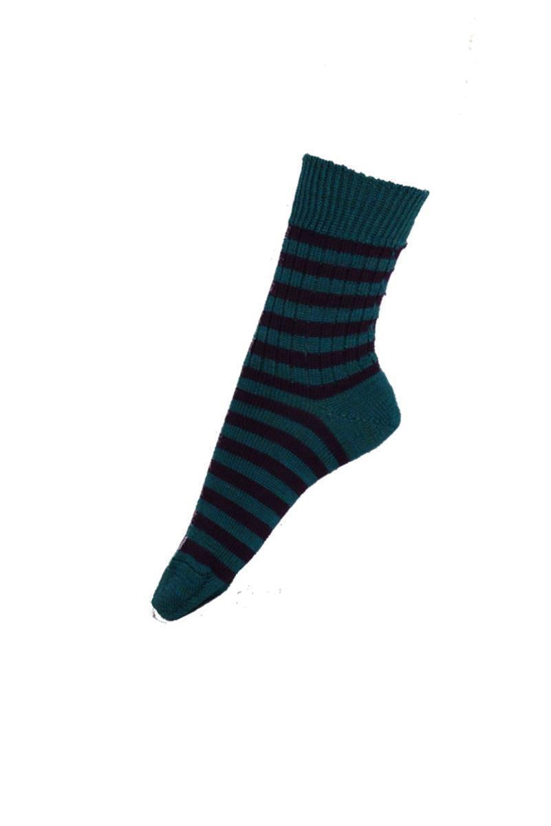 Hirsch Natur Ringelsocke Socken grau/marine 40-41 Wolle