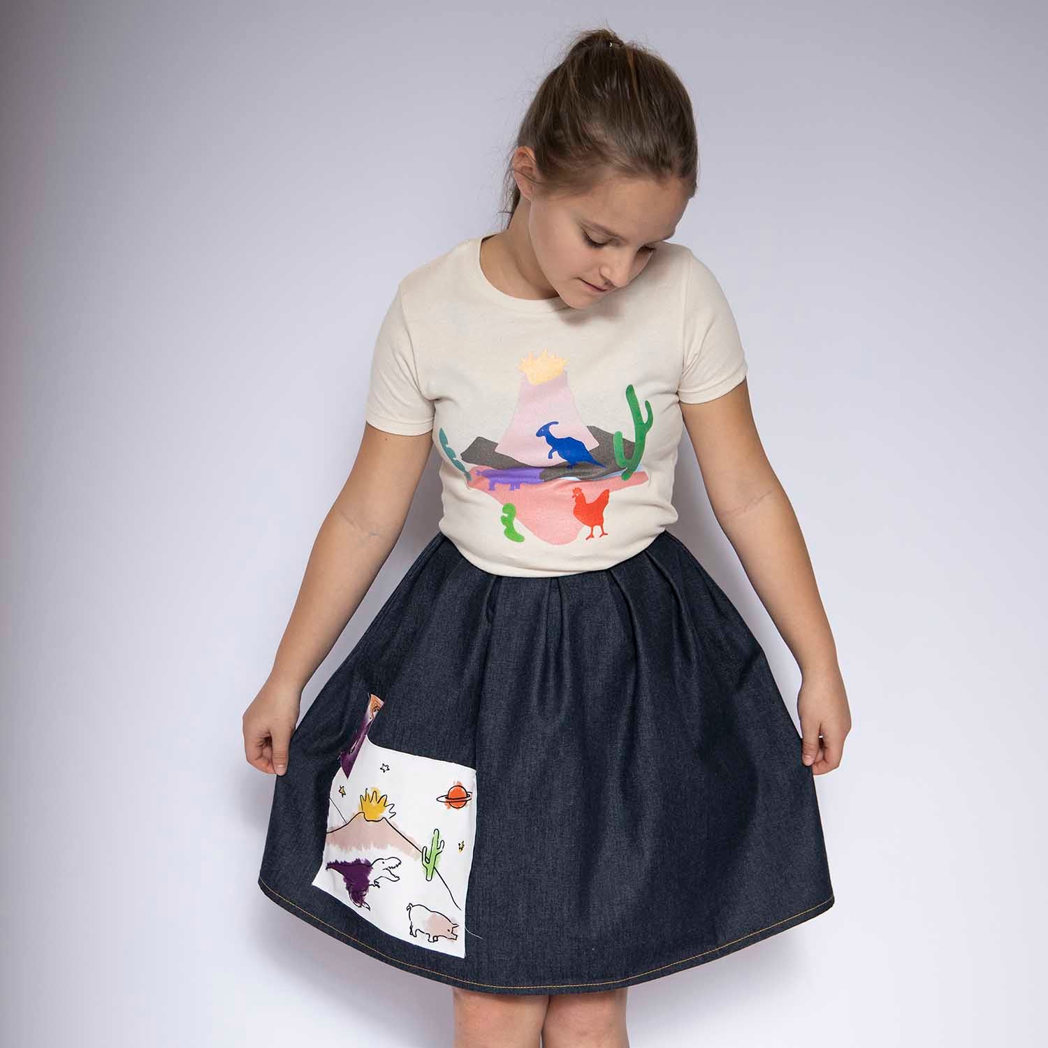 Infantium Victoria Volcano Dino Tee Kinder T-Shirt weiß