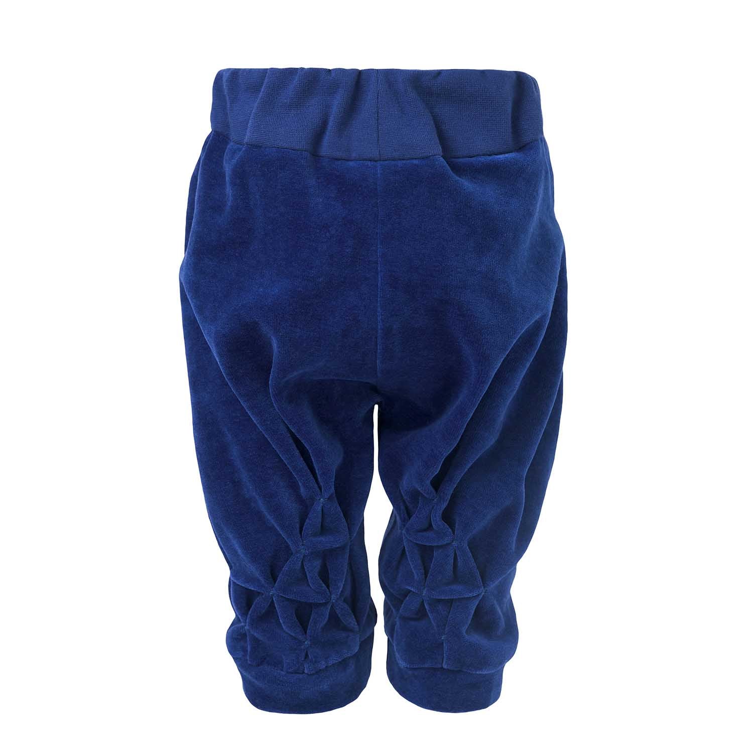 Infantium Victoria Blue Velvet Babyhose blau Samt Smock