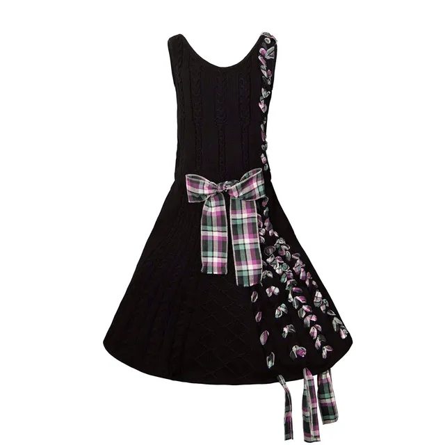 Infantium Victoria Black Cable Knit Dress Kleid schwarz 128 Baumwolle