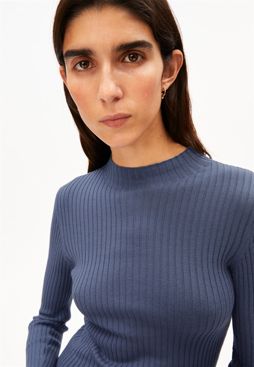 marlowe nature Alaani Rollkragenpullover Bio-Baumwolle rot