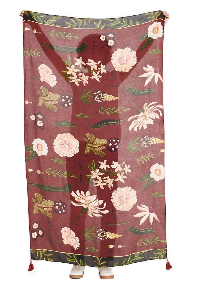 marlowe nature Chandra Shawl Scarf Schal rust red 200x100