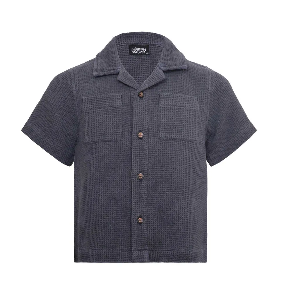 Infantium Victoria Button-Up Hemd Grau Bio-Baumwolle 92