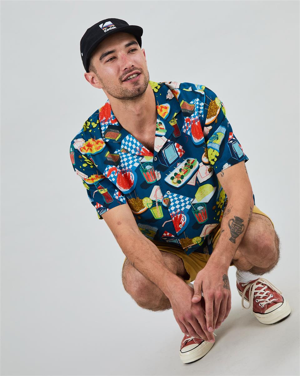 marlowe nature Chiringuito Aloha Shirt Blue Hemd blue Ecovero