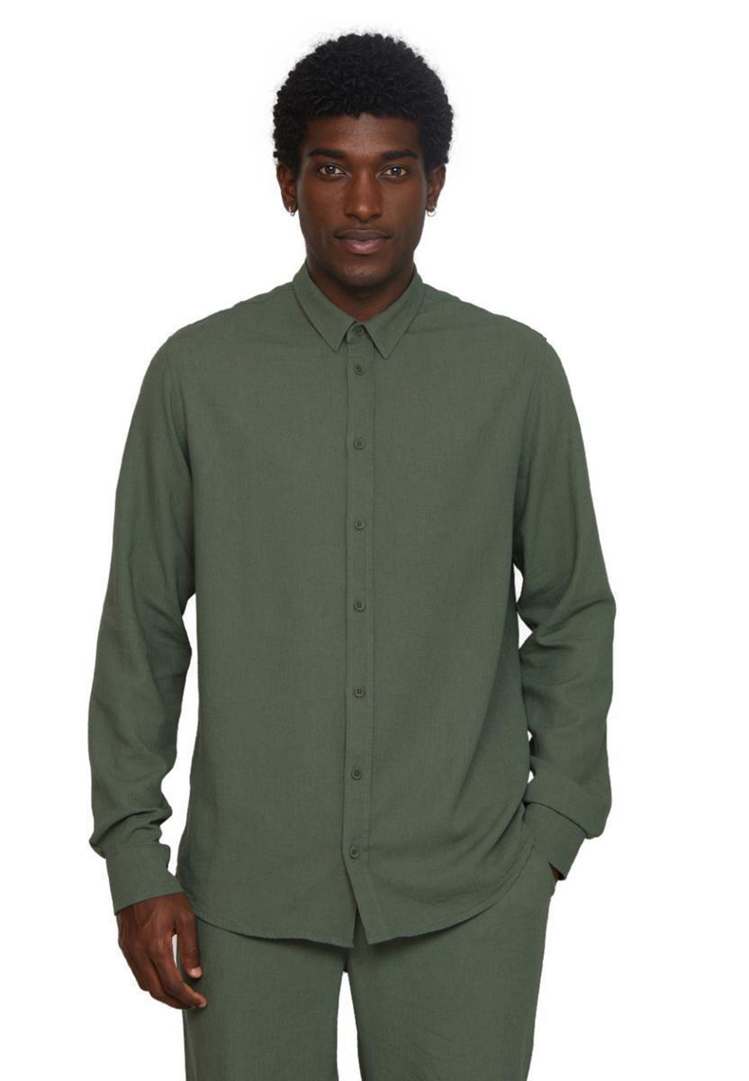 Marlowe Nature Nutmeg Hemd khaki Leinen EcoVero Gr. S-XL
