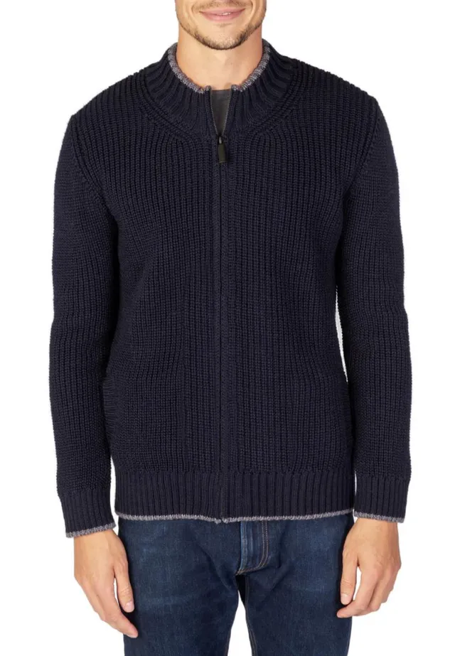 Marlowe Nature Rockbrook Zipped Cardigan navy Schurwolle