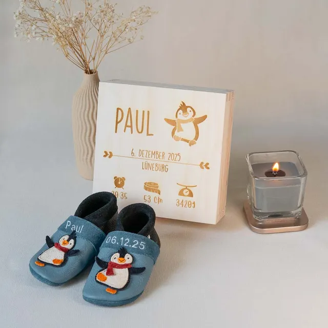 Pantolinos Geschenksets Pinguin Piet Geschenkset 18/19 Leder