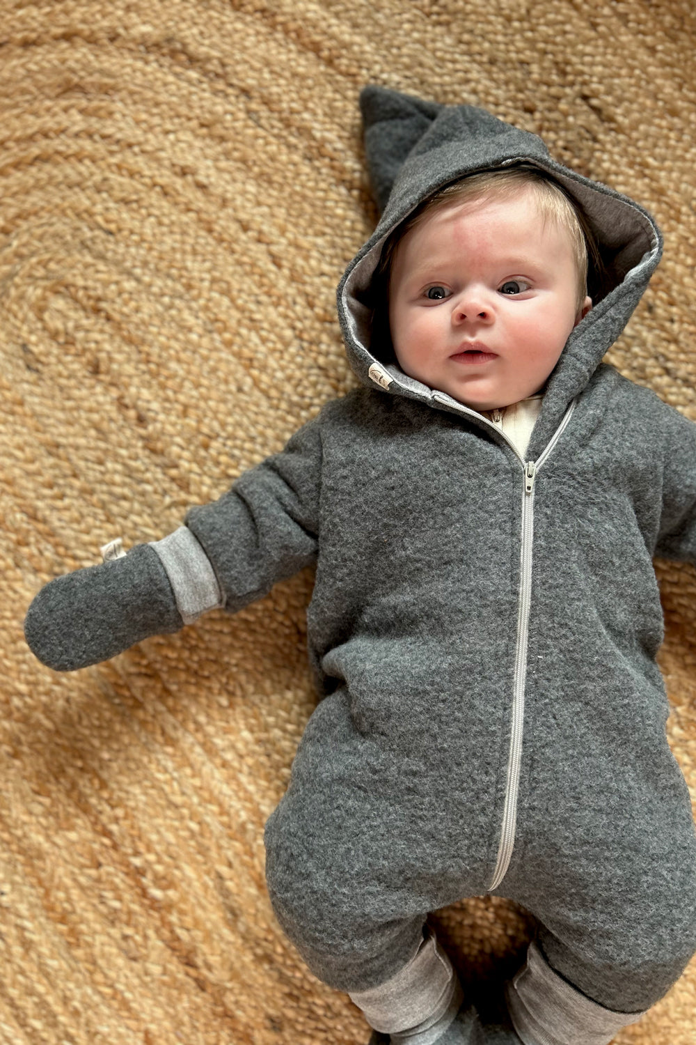 Naturkind Bekleidung Wollfleece Overall Grau 62/68 GOTS