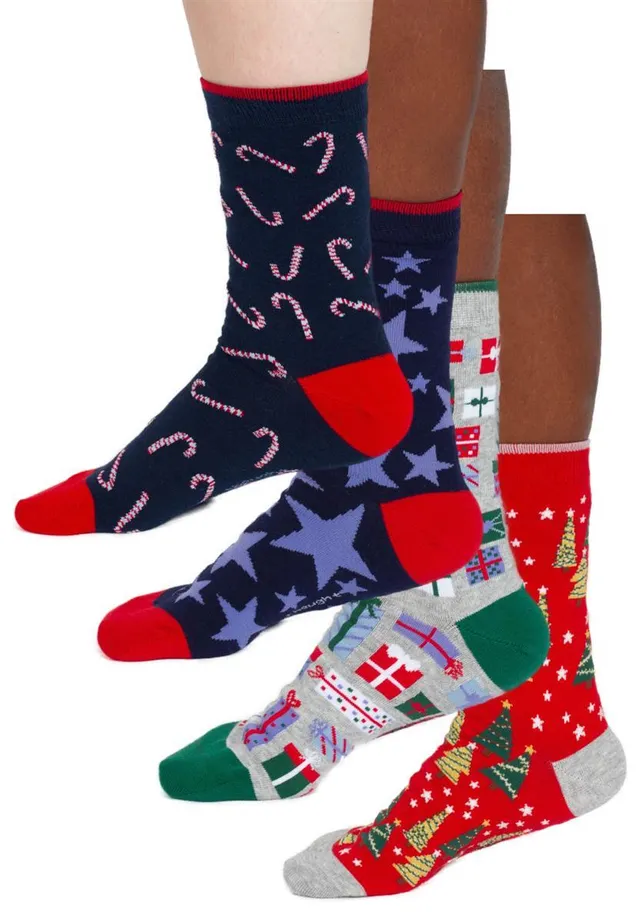 Thought Christmas Candy Cane Sockenbox 4 Paar Bambus