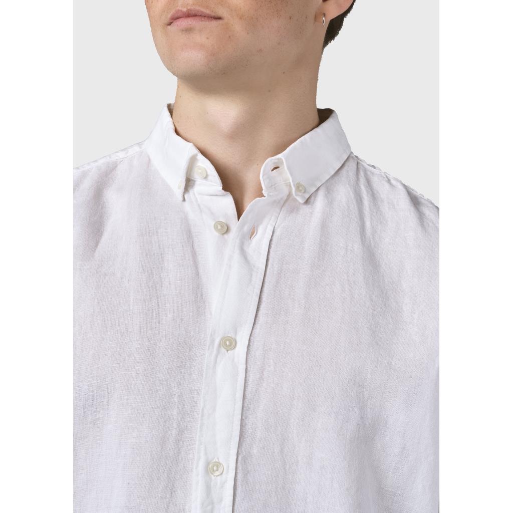 marlowe nature Mikkel Linen Shirt Kurzarmhemd surf blue Leinen