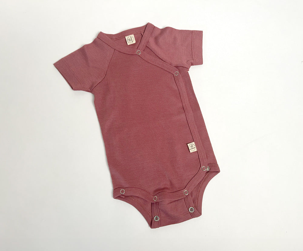 Naturkind Wolle Seide Body kurzarm Babybody Marineblau GOTS