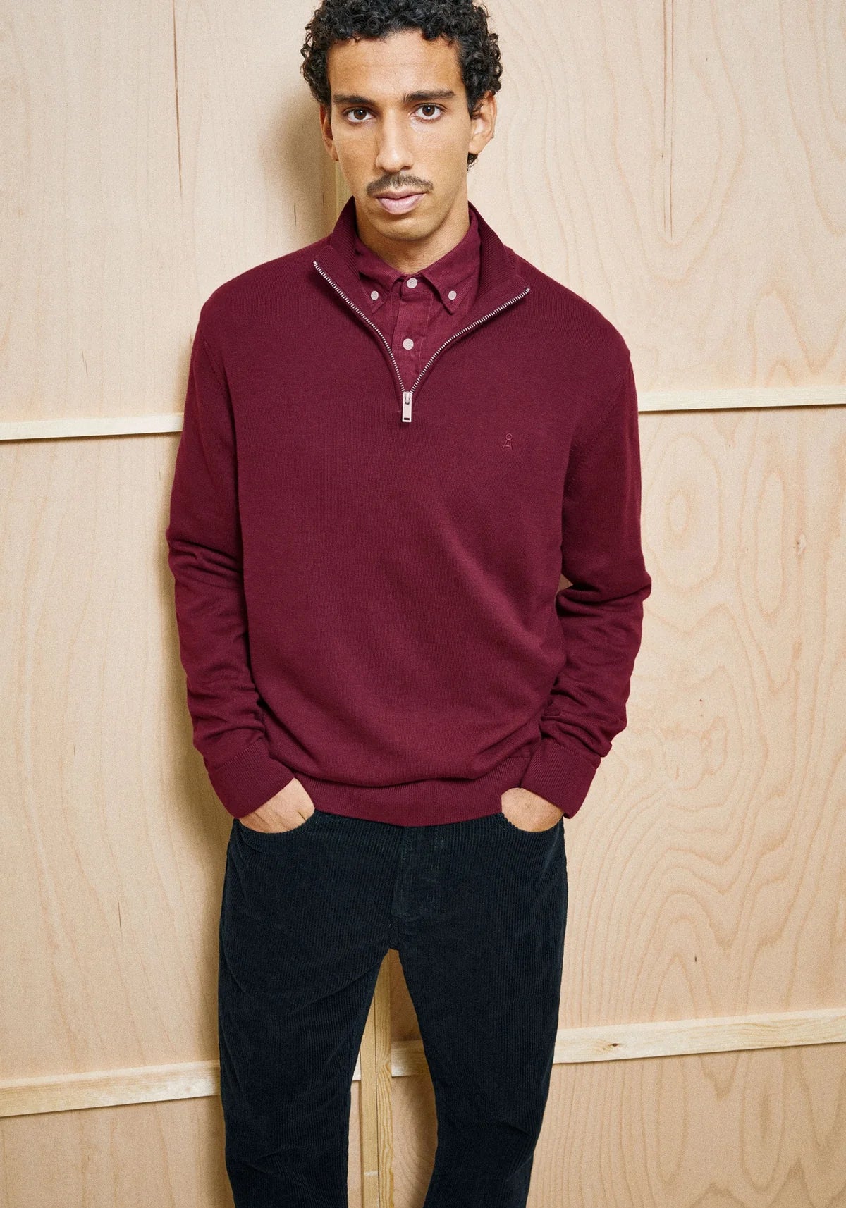 marlowe nature Faabes Half Zip Pullover velvet red M