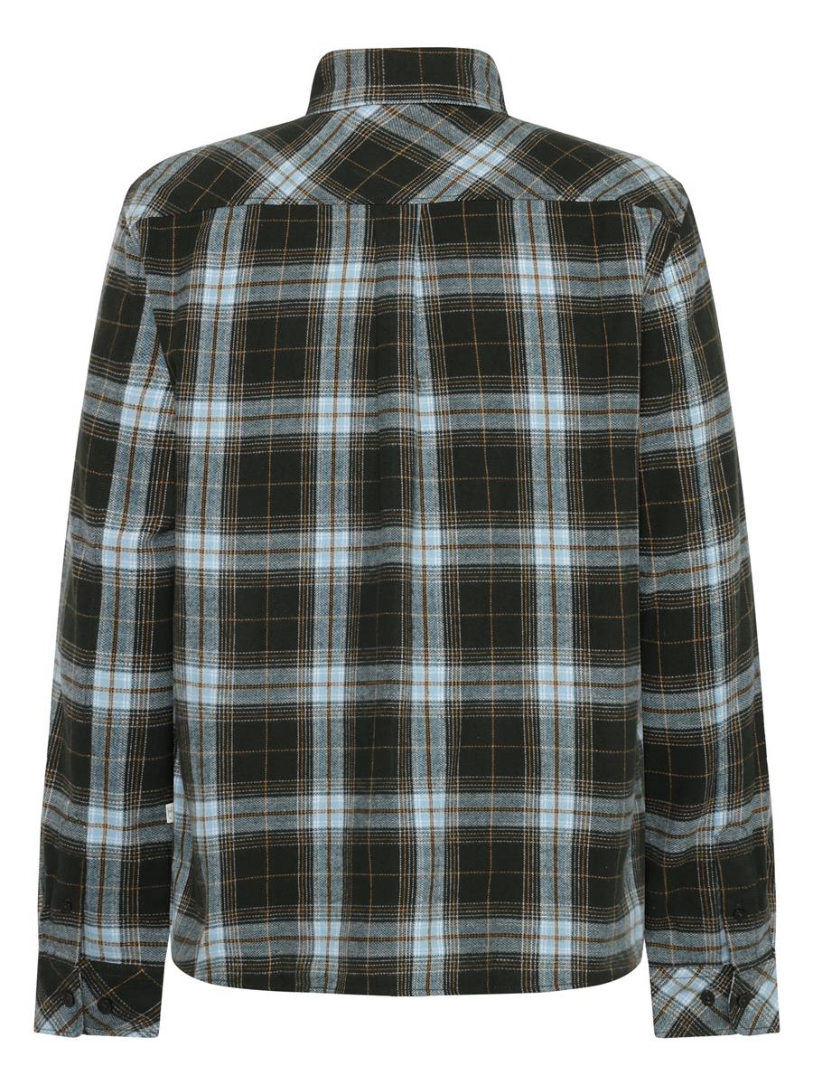 marlowe nature Organic Checked Flannel Karohemd blue check Bio