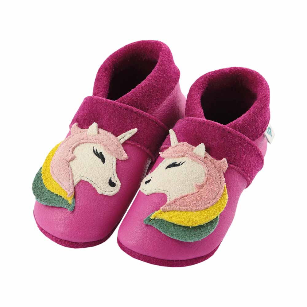 Pantolinos Einhorn Barfußschuhe purpur Naturleder