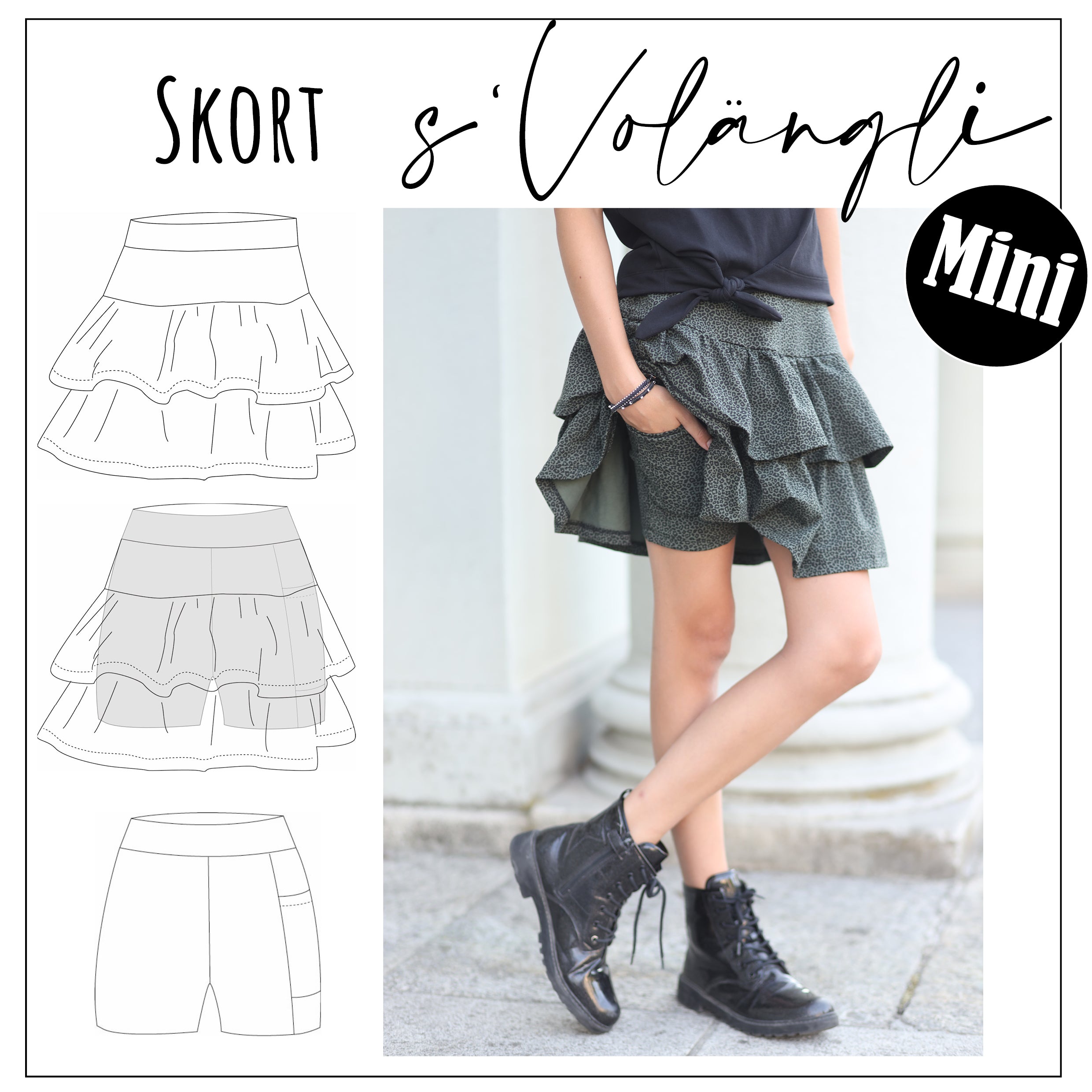 Moeve Design Mini Skort sVolängli Gr.86-158 Schnitt