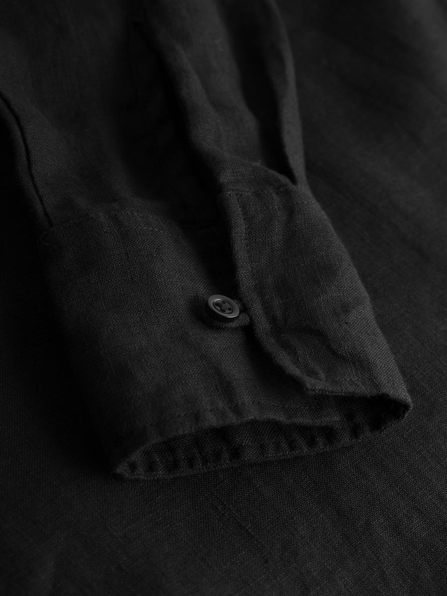 Marlowe Nature Classic Linen Dress Kleid black jet Bio-Leinen