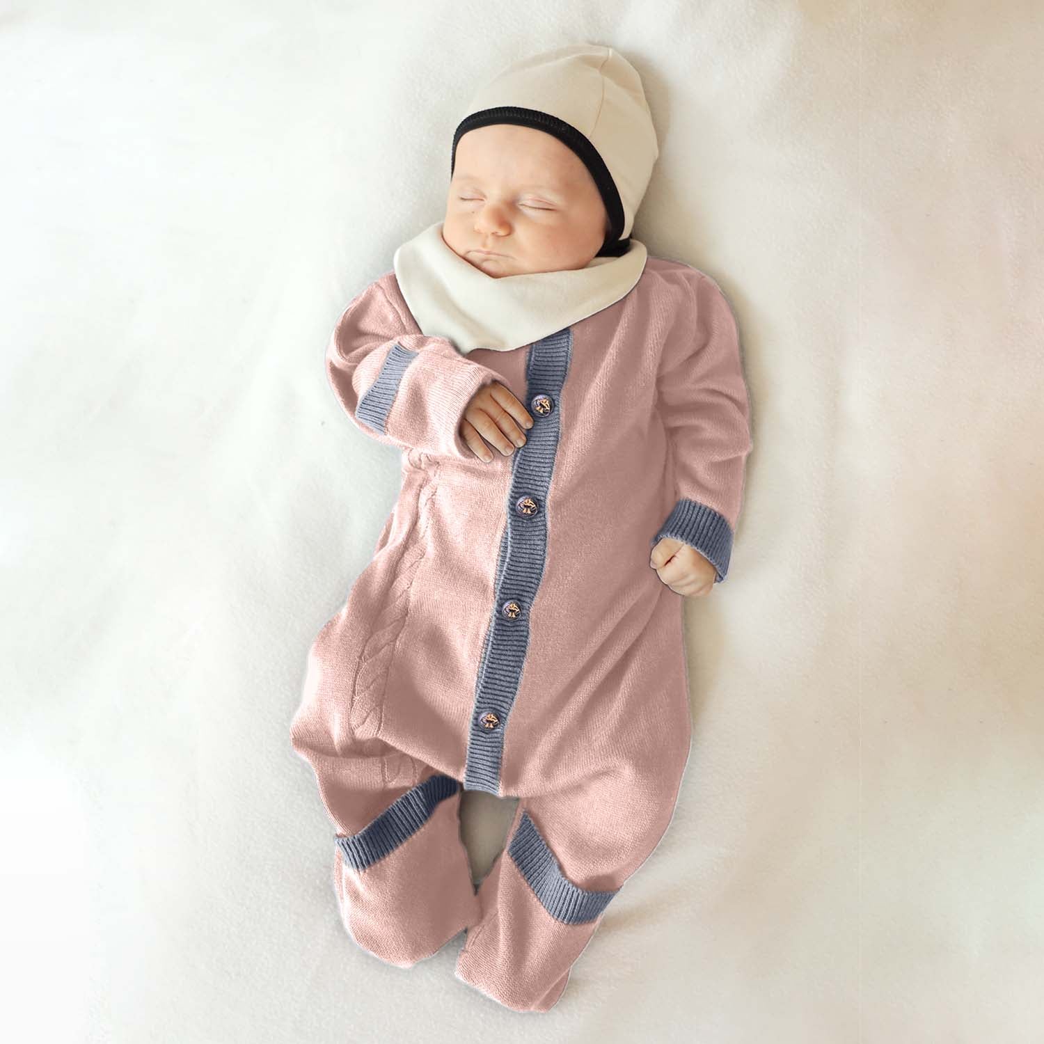 Infantium Victoria Romper Baby Gr.56 Off-White Bio-Baumwolle