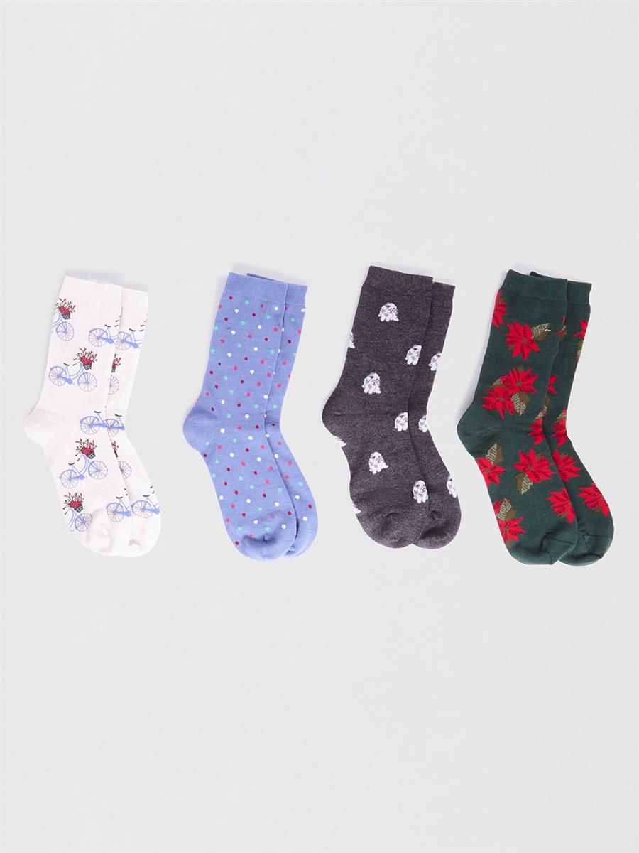 marlowe nature Poinsettia Sockenbox Bambus multi 37-41 4 Paar