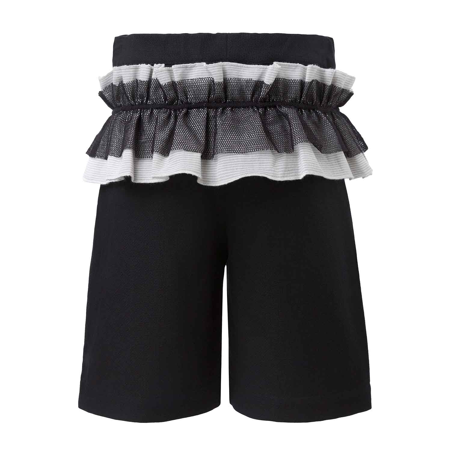 Infantium Victoria Shorts mit Rüschen schwarze Shorts Baumwolle