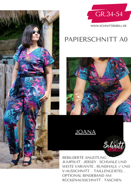 Schnittrebell Joana Jumpsuit Papierschnitt Gr.34-54 Overall