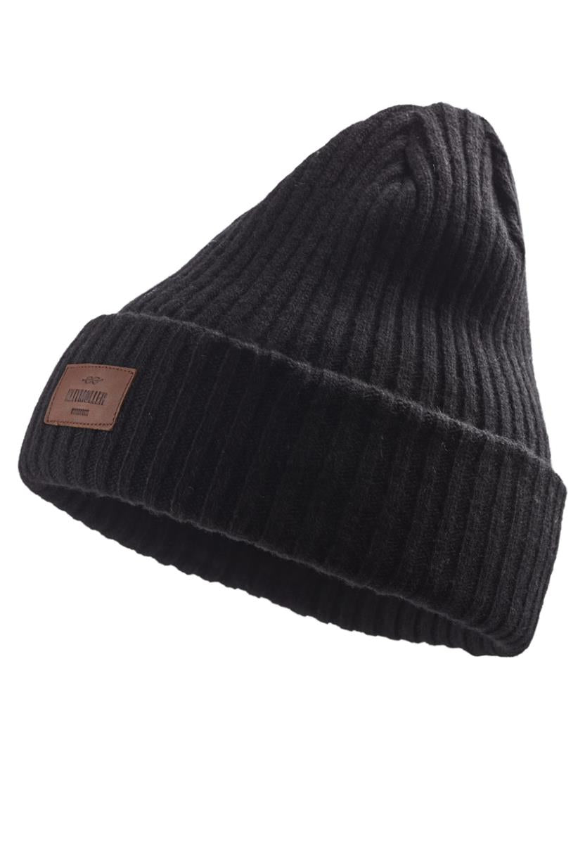 Klitmøller Heavy Rib Beanie Merinomütze black
