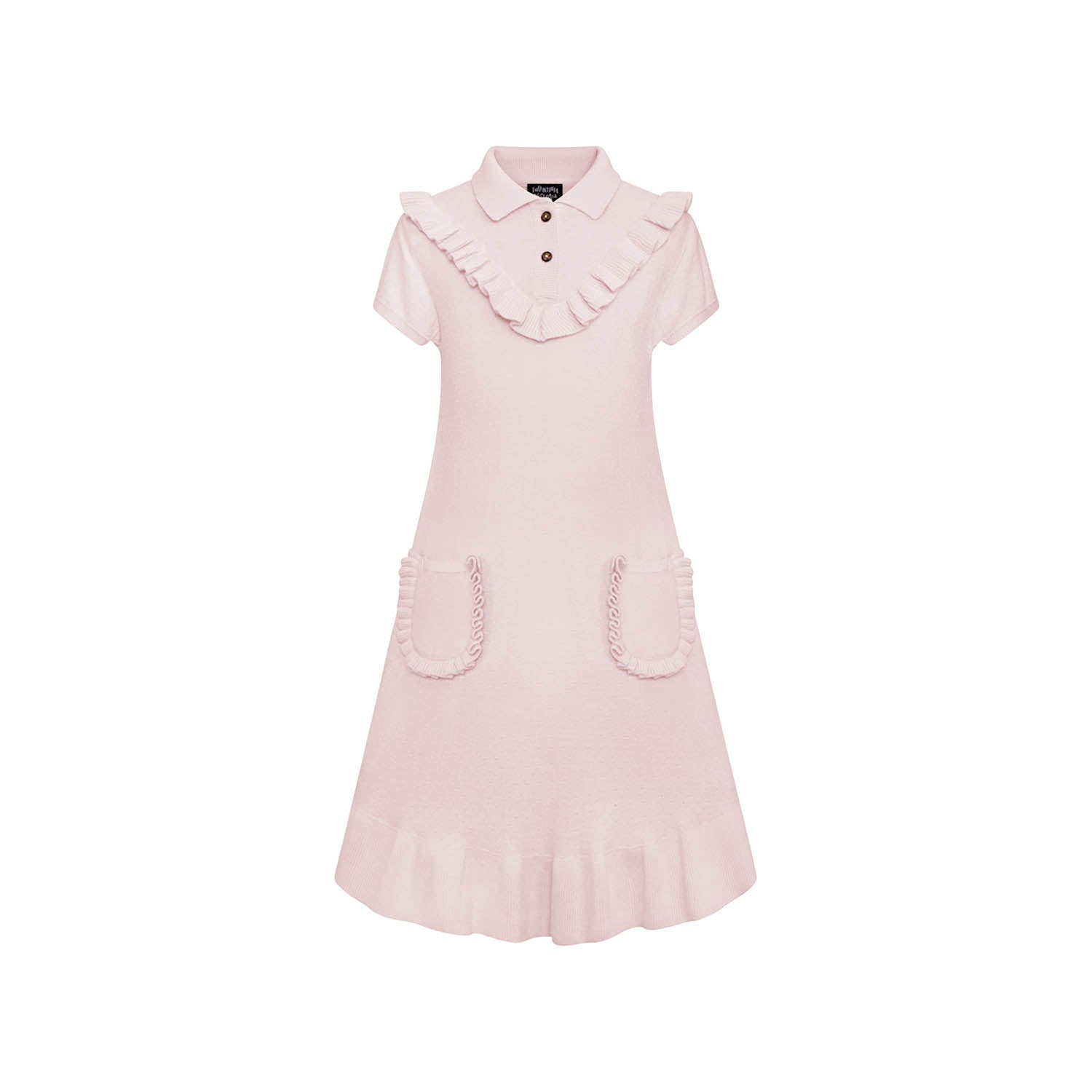 Infantium Victoria Yoke Strickkleid rosa Baumwolle Midi