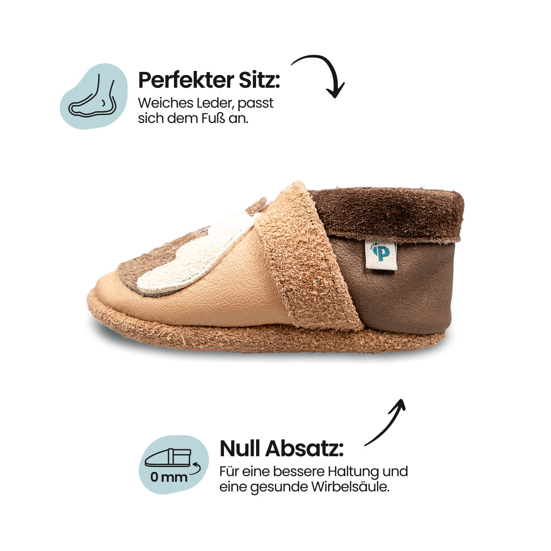 Pantolinos Pony Barfußschuhe sahara/hippo für Mädchen