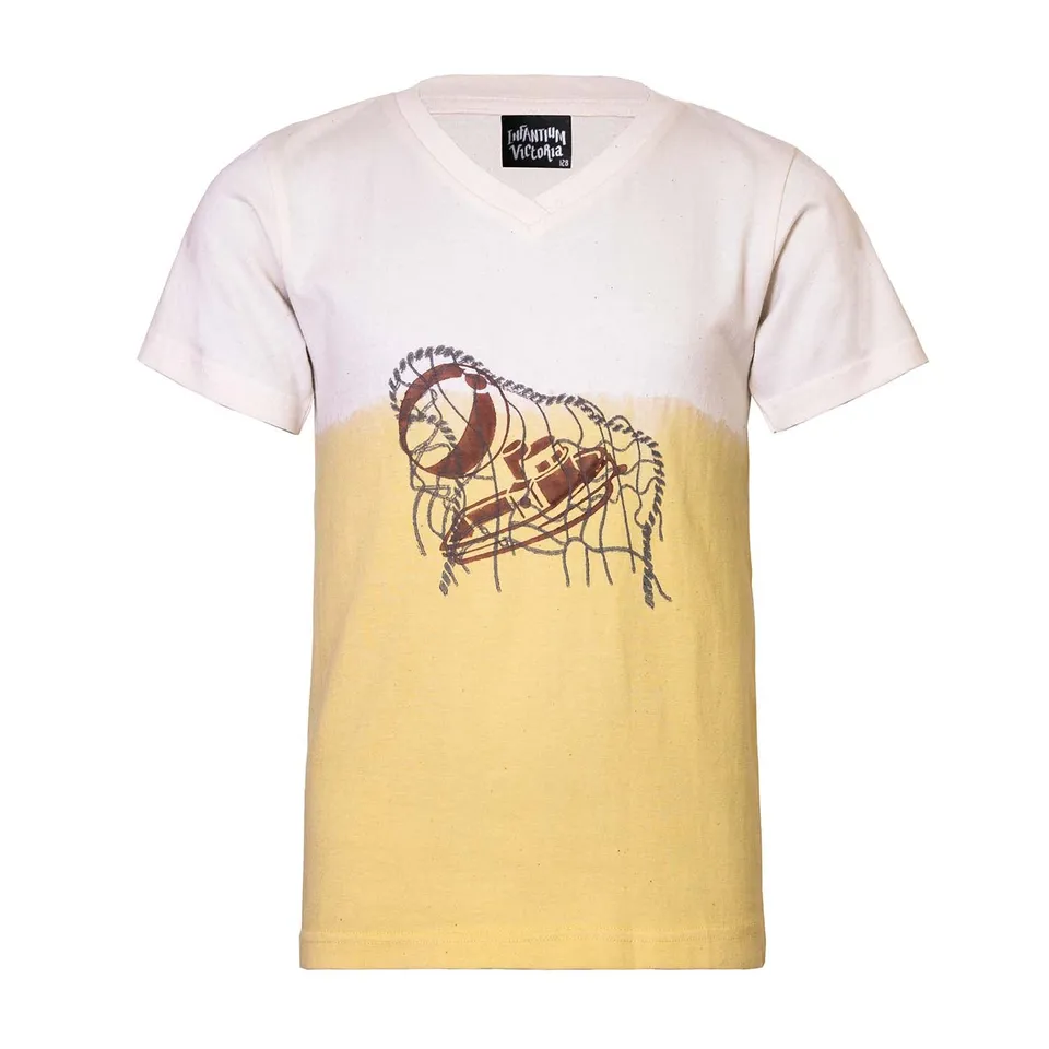 Infantium Victoria T-Shirt gelb Kurkuma Blockprint Baumwolle