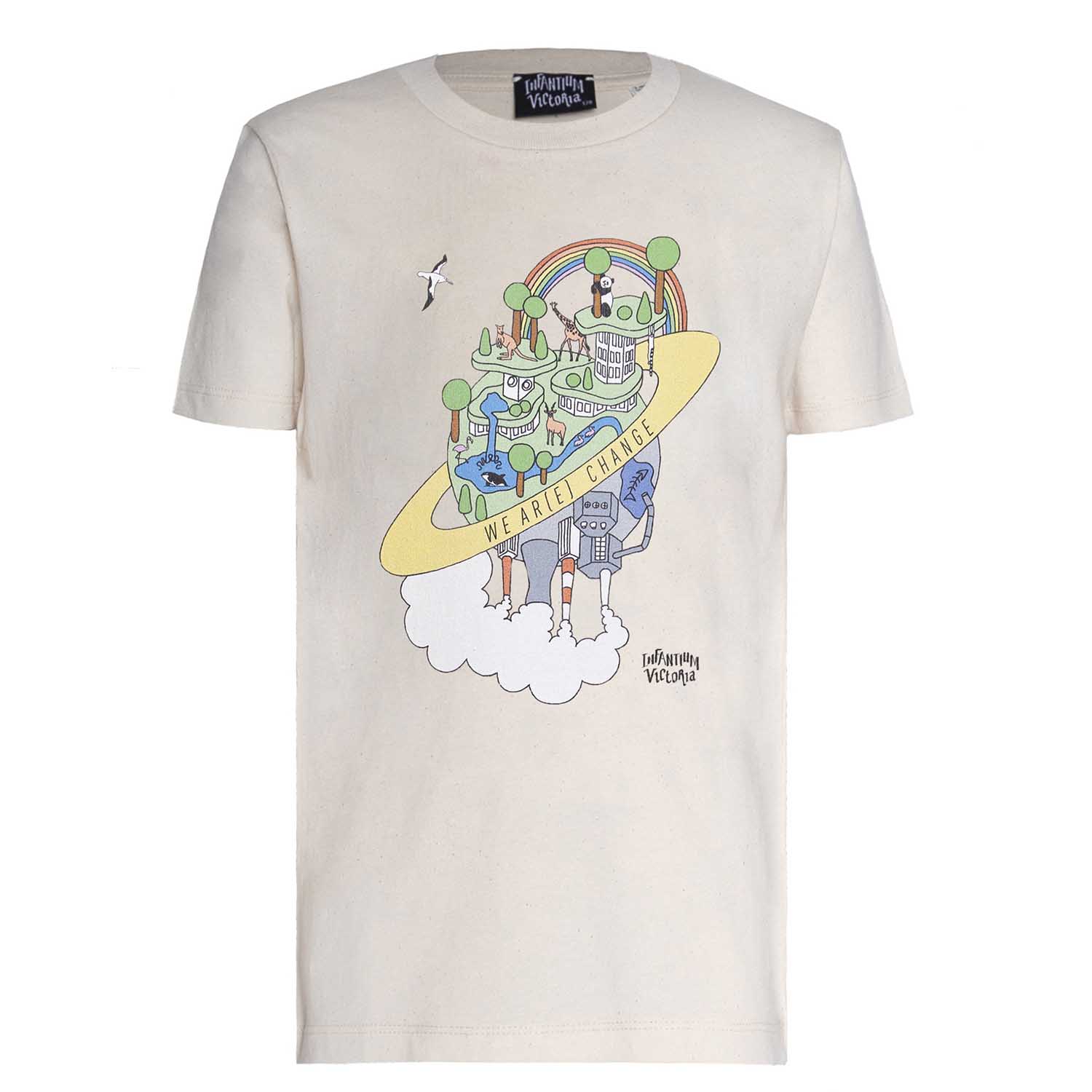 Infantium Victoria Earth Day Print T-Shirt beige Bio-Baumwolle