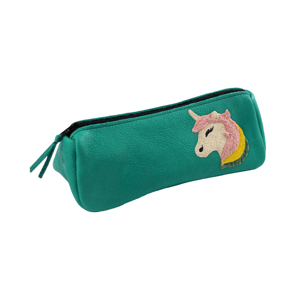 Pantolinos Federtasche Einhorn Naturleder 19cm