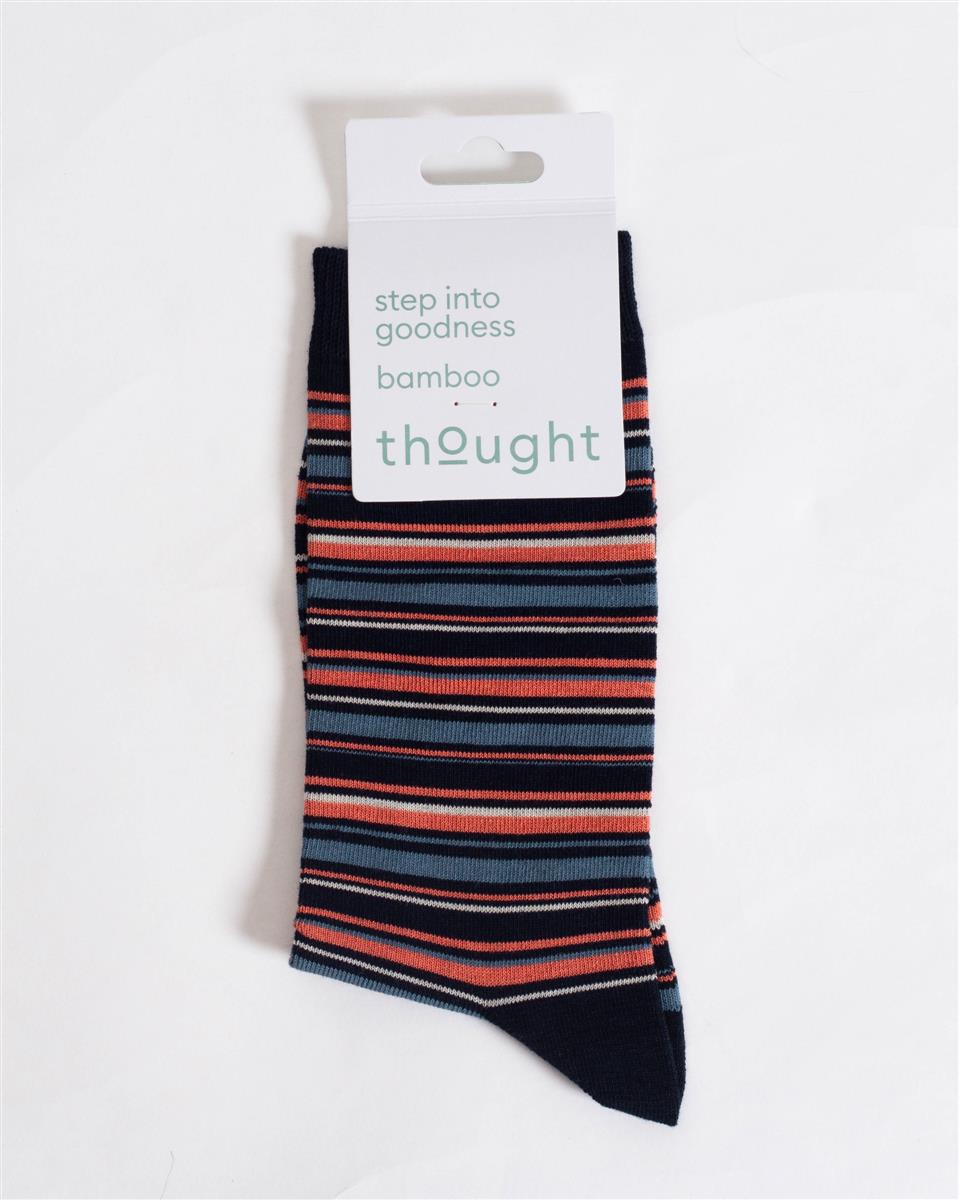 marlowe nature Multi Stripe Crew Socks Socken navy pink Bambus