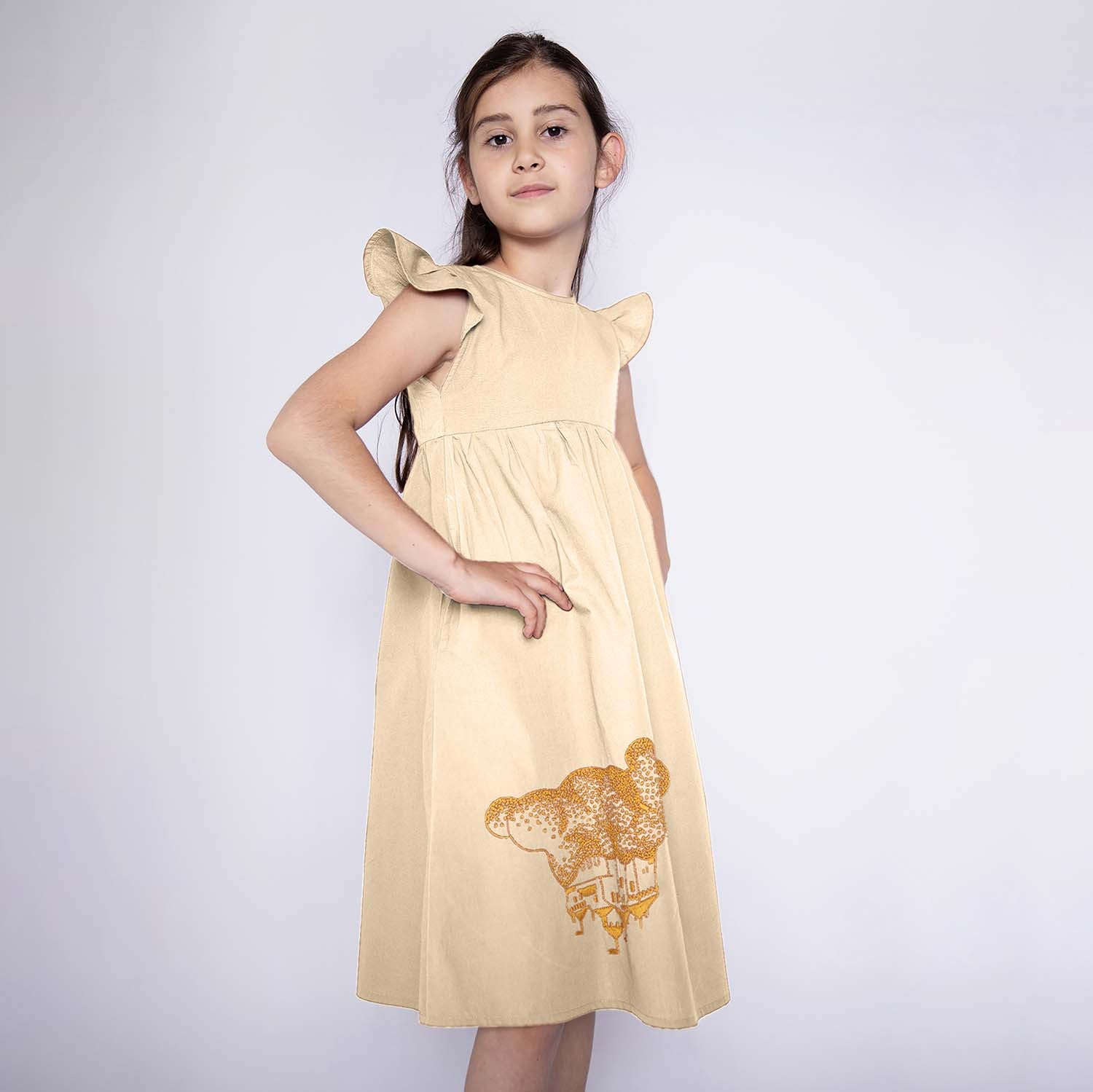 Infantium Victoria Golden Castle Kleid Beige Gr. 116