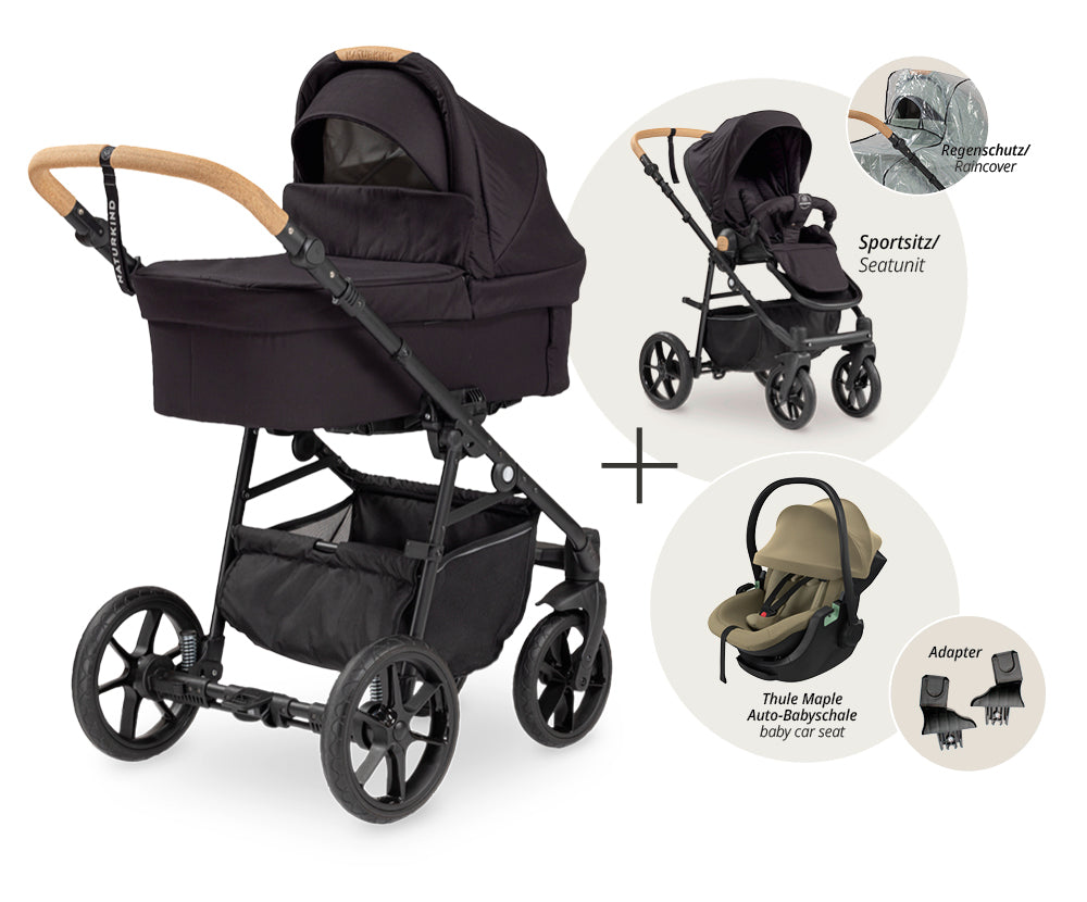 Naturkind Mads Set 3in1 Kinderwagen Thule Maple Creme