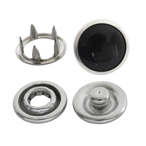 Kam Snaps Metal Snaps 12mm Druckknöpfe perle schwarz 50 Sets