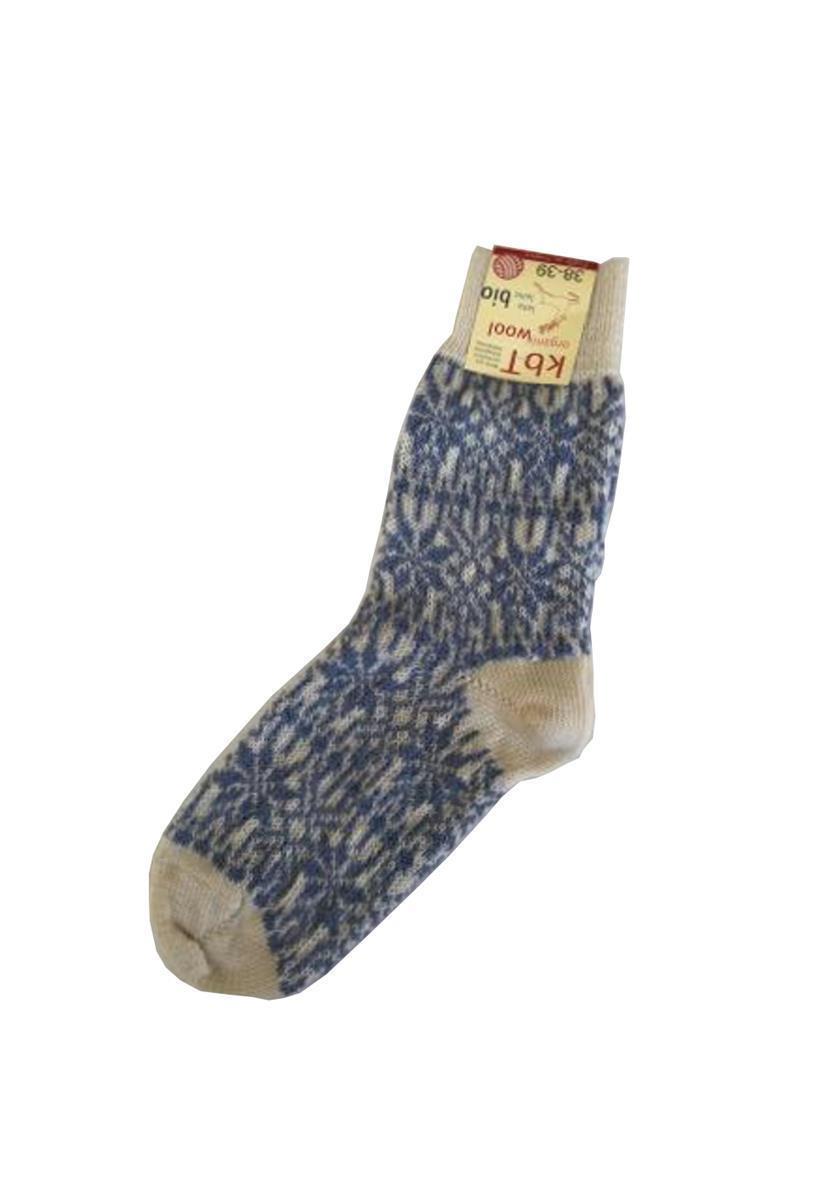 Marlowe Nature Norweger Sternemuster Wollsocken blau/grau