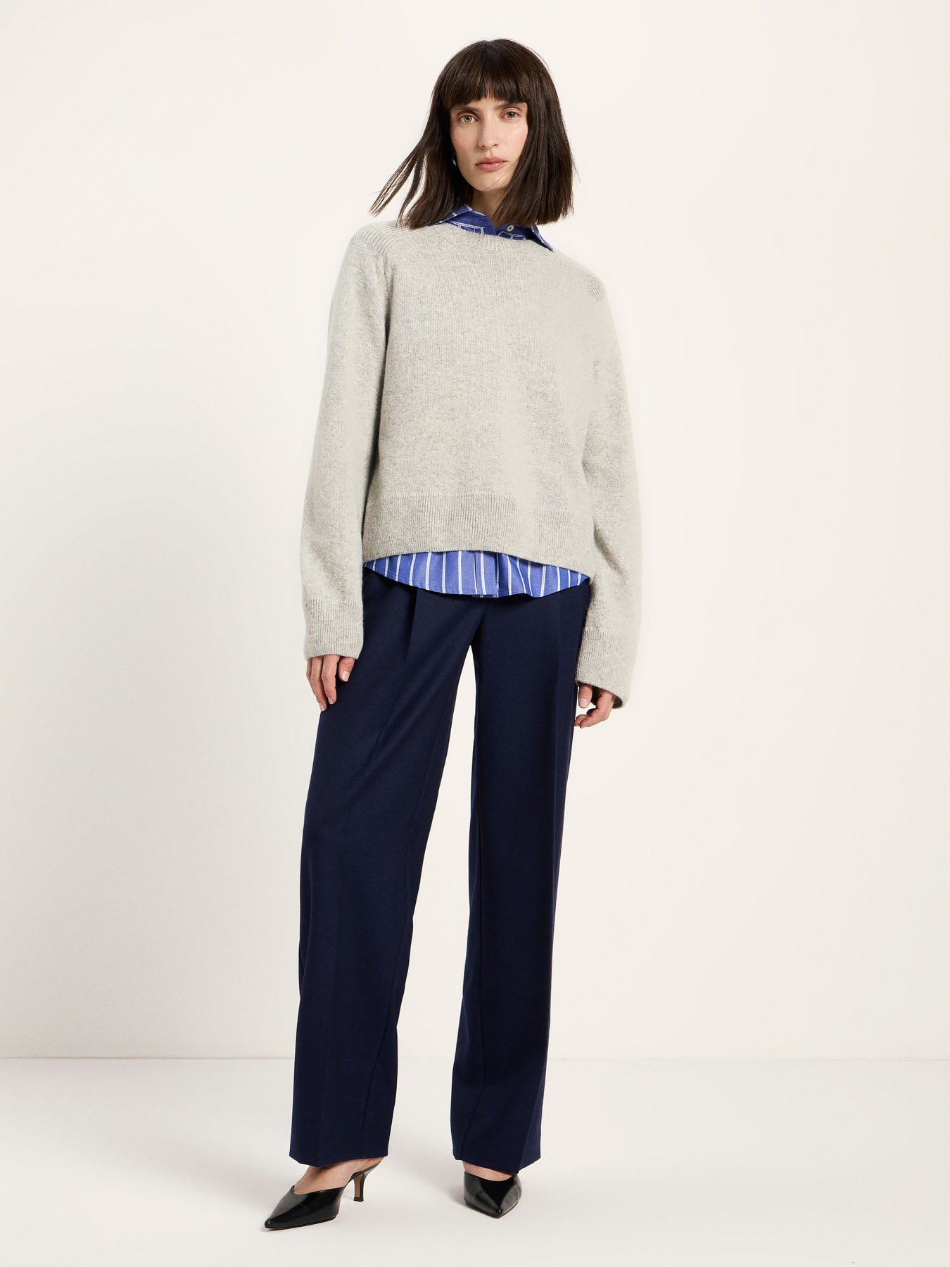 marlowe nature Cropped Pullover bitter chocolate Wollmix 34-42