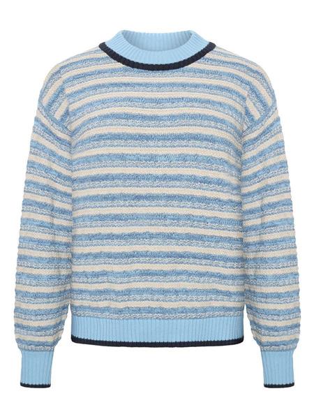 marlowe nature Cotton Stripe Pullover light blue Bio Gr. S