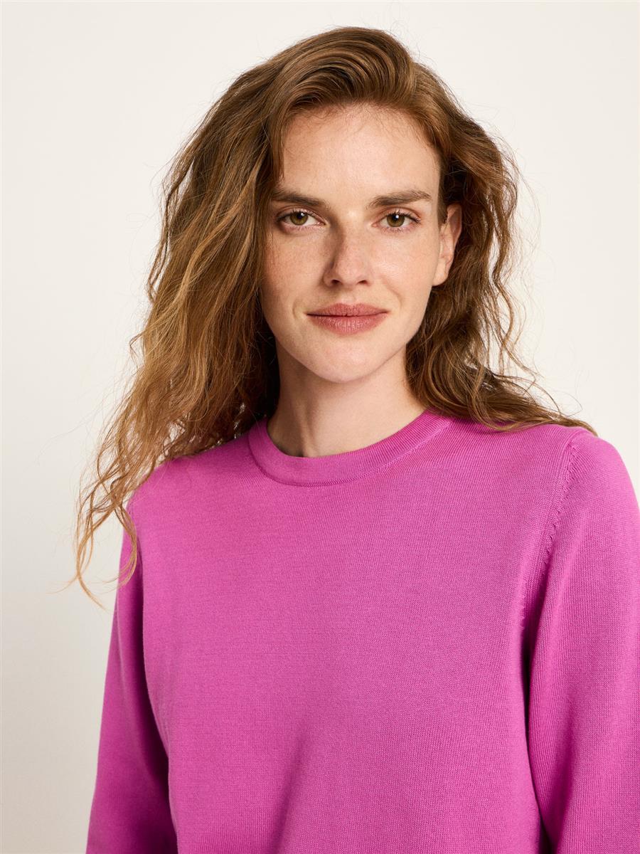 marlowe nature Rundhalspullover Pullover light lilac Bio-Baumwolle