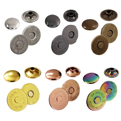 Kam Snaps Magnetknöpfe Nieten 14 mm Silber 15 Sets