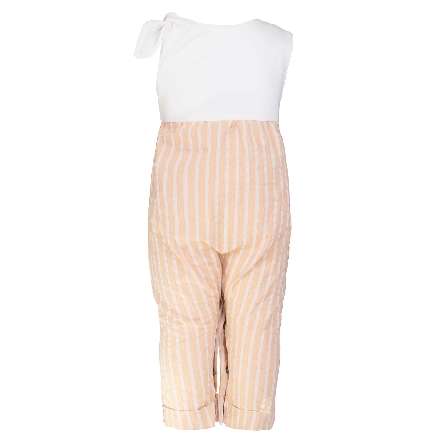 Infantium Victoria Peach Seersucker Baby Romper pfirsich Schleife