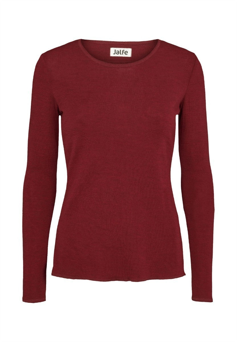 Jalfe Shirt Wolle Plain Damen melange emerald M/38 Wolle