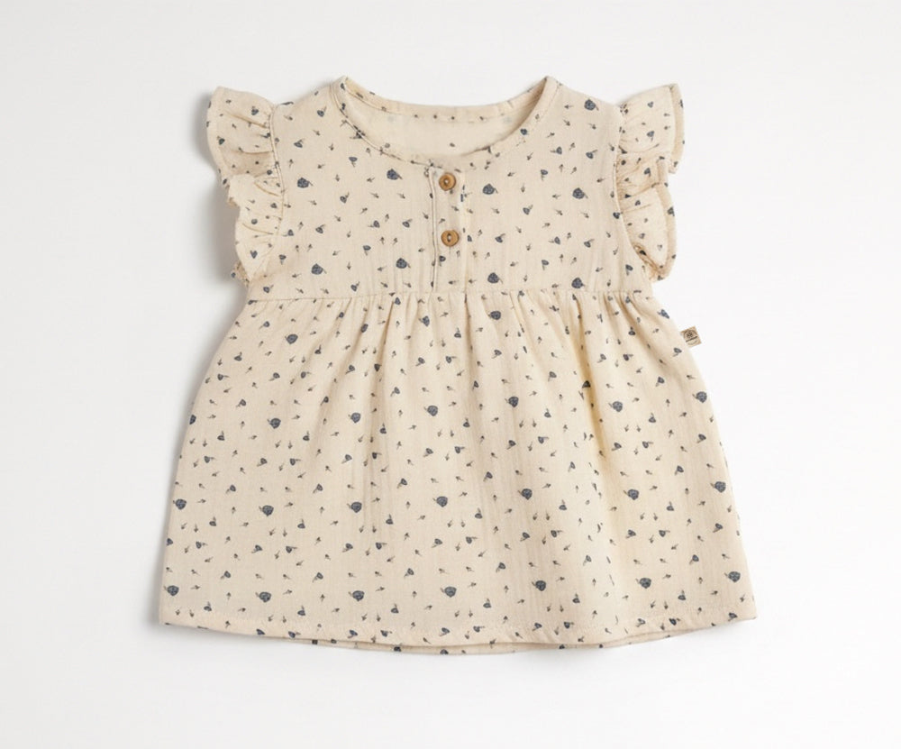 Naturkind Musselin Tunika Baby Tunika Navy 62/68 GOTS