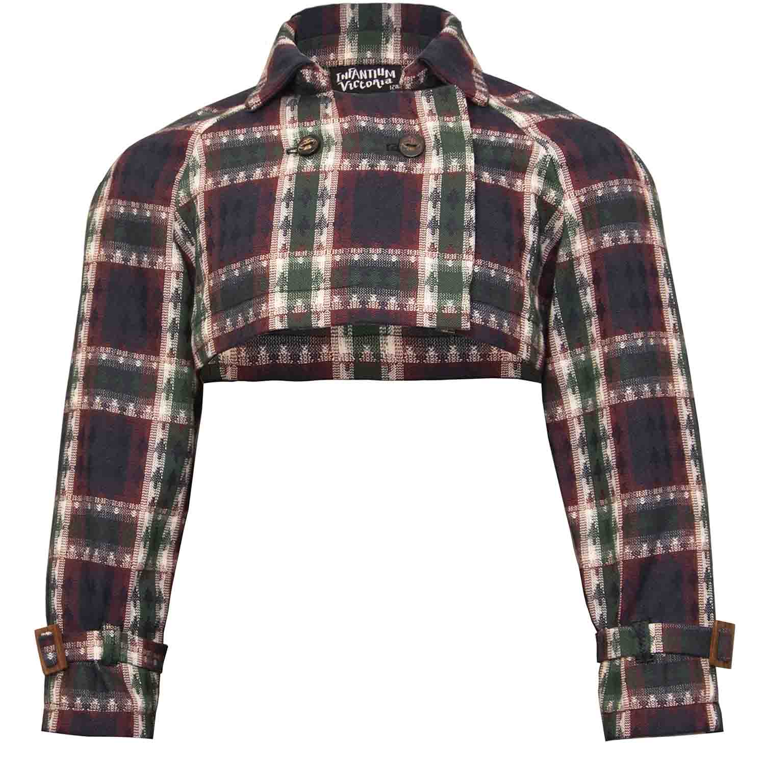 Infantium Victoria Bolero Jacke Tartan Rot-Grün 104 Baumwolle