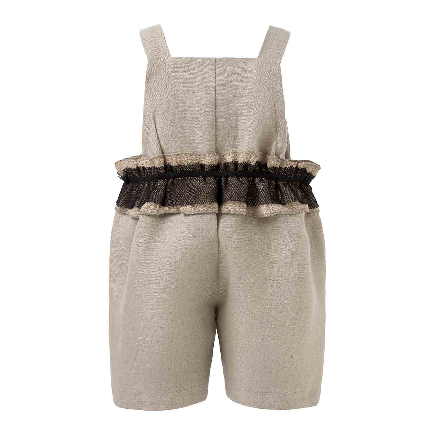 Infantium Victoria Baby Playsuit Overall beige Leinen
