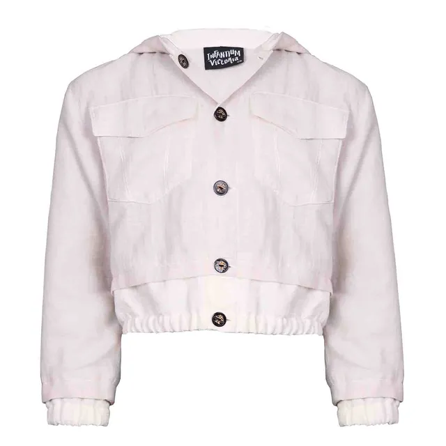 Infantium Victoria Hooded Bomber Jacke off-white Kinder Baumwolle