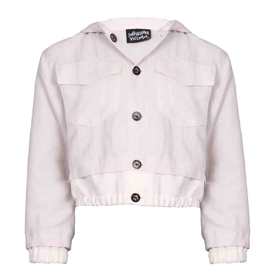 Infantium Victoria Hooded Bomber Jacke off-white Kinder Baumwolle