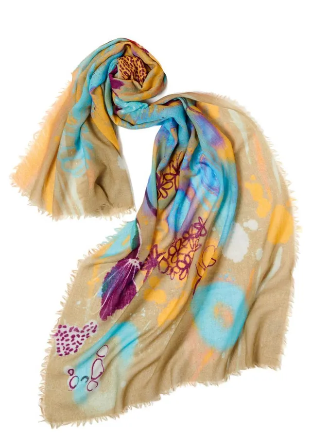 marlowe nature Accessoires Gloria Schal türkis 70x180cm Wolle