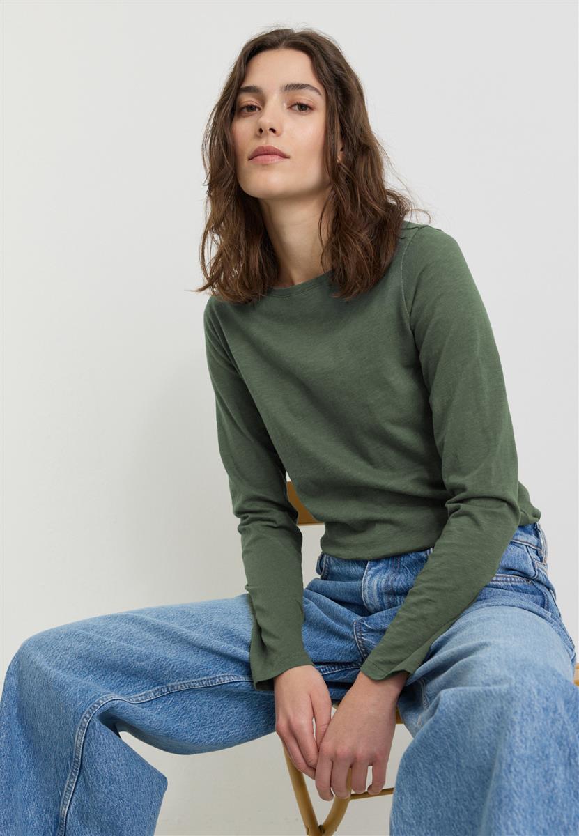 marlowe nature Iris Longsleeve dark khaki Bio-Baumwolle