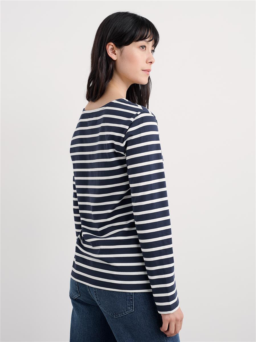 marlowe nature Sailor Shirt breton chalk maritime Bio-Baumwolle