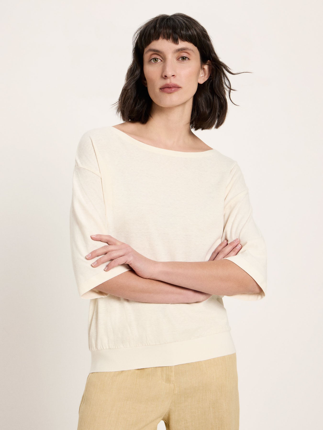 Lanius Shirt Hanfshirt bright orchid 38 Bio-Baumwolle